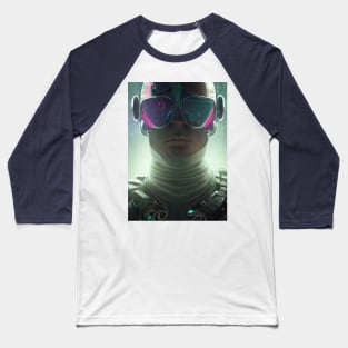 Portrait of a futuristic man with glasses. Baseball T-Shirt